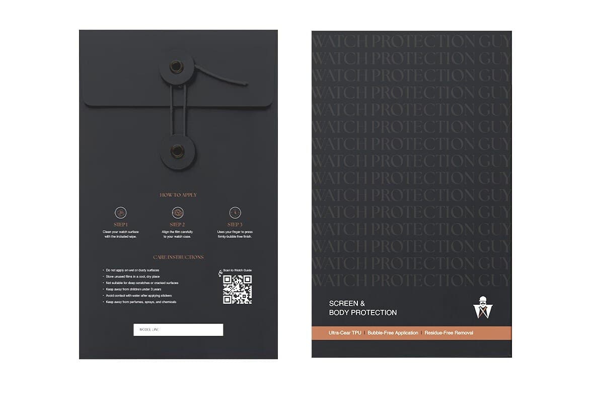 WPG packaging, string-tie envelope, hand-fitted in Dubai