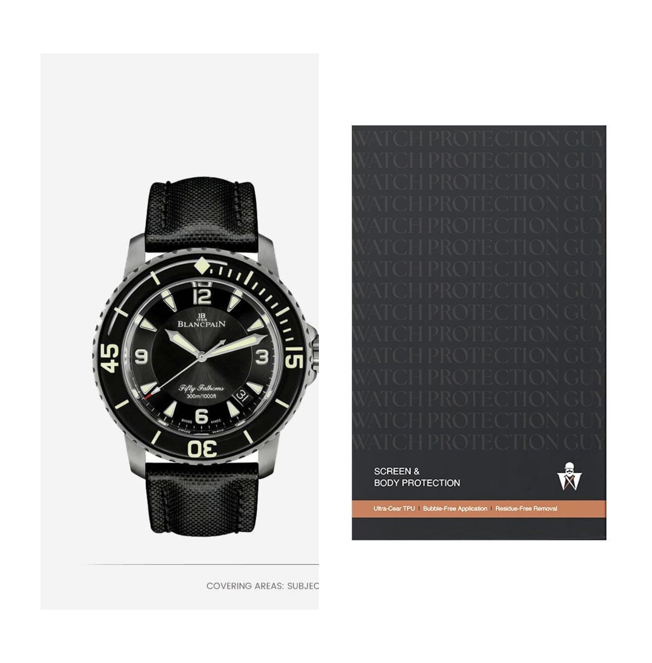 Blancpain Fifty Fathoms 5010-12B30-B64B, protection film kit