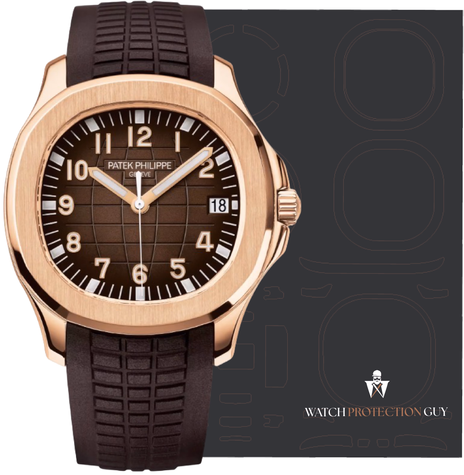 Patek Philippe  AQUANUT DATE SWEEP SECONDS 5167R-001, protection film kit