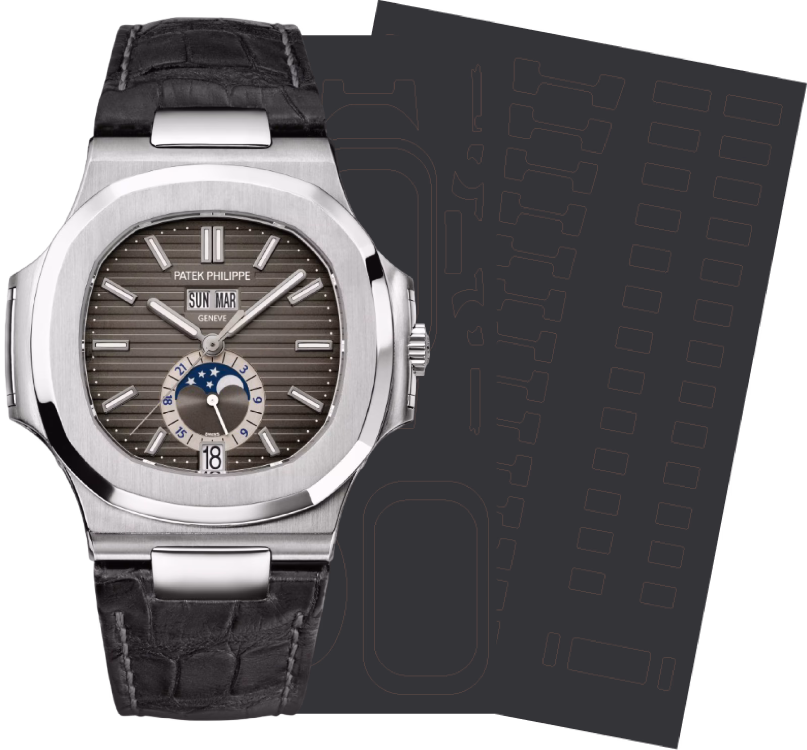 Patek Philippe  ANNUAL CALENDAR MOON PHASES 5726A-001, protection film kit