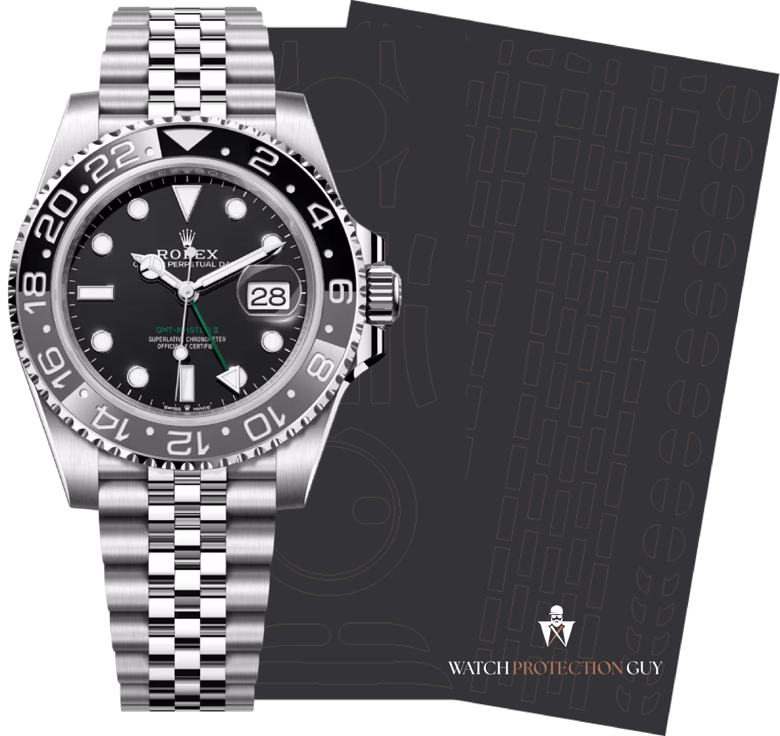 Rolex GMT-Master II Bruce Wayne 126710GRNR, protection film kit