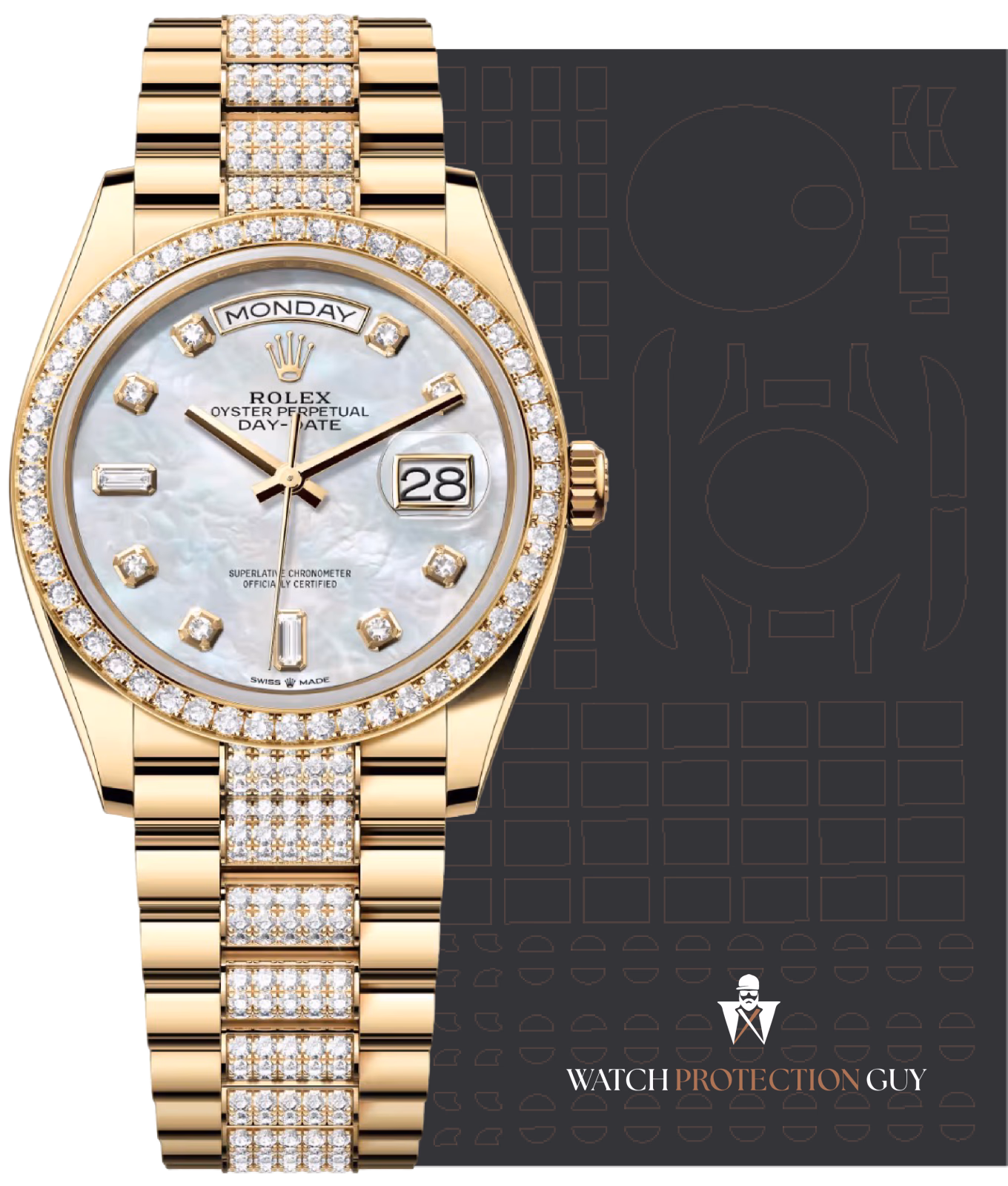 Rolex Day-Date 36 128348RBR, protection film kit