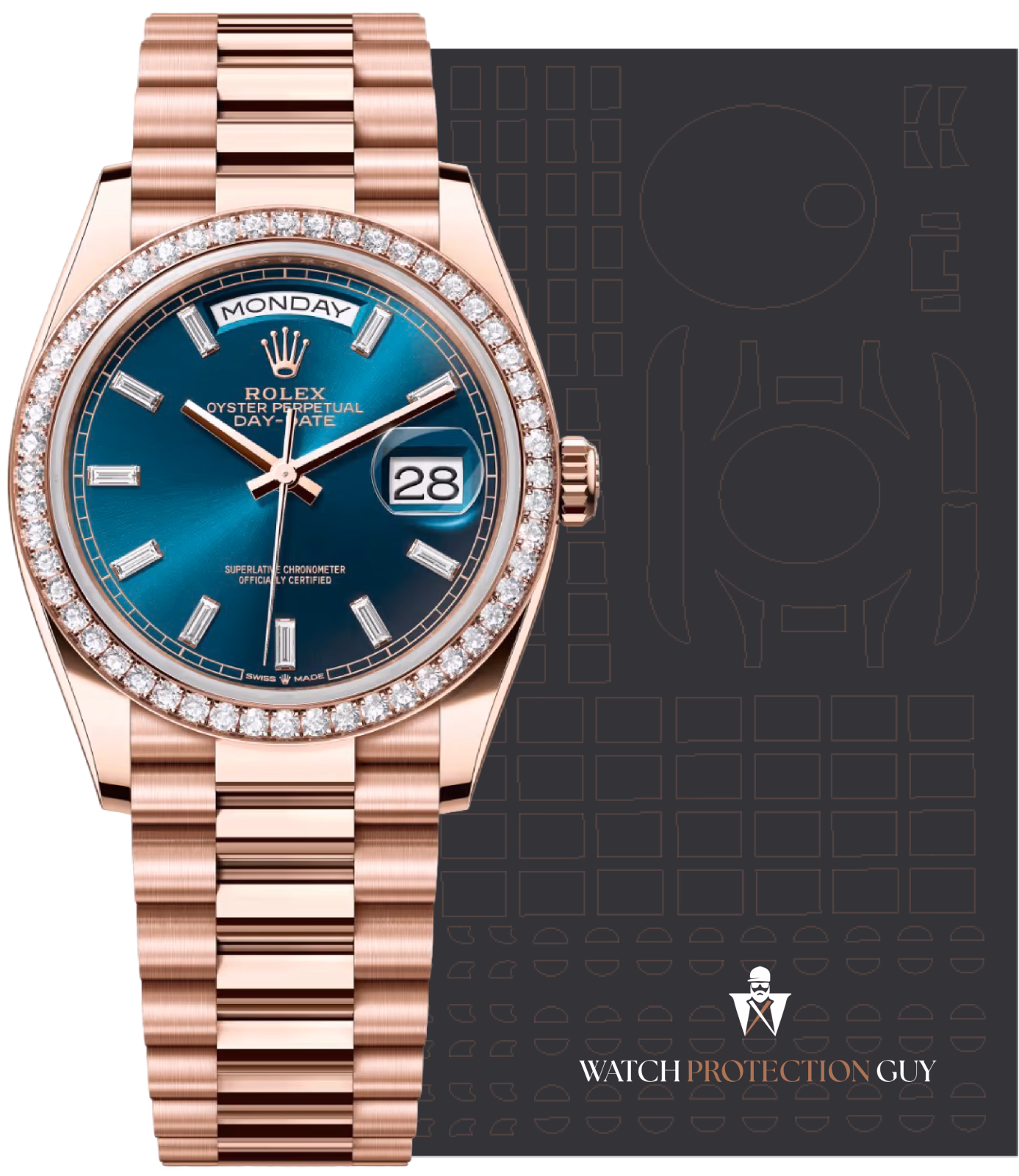 Rolex Day-Date 36 128345RBR, protection film kit