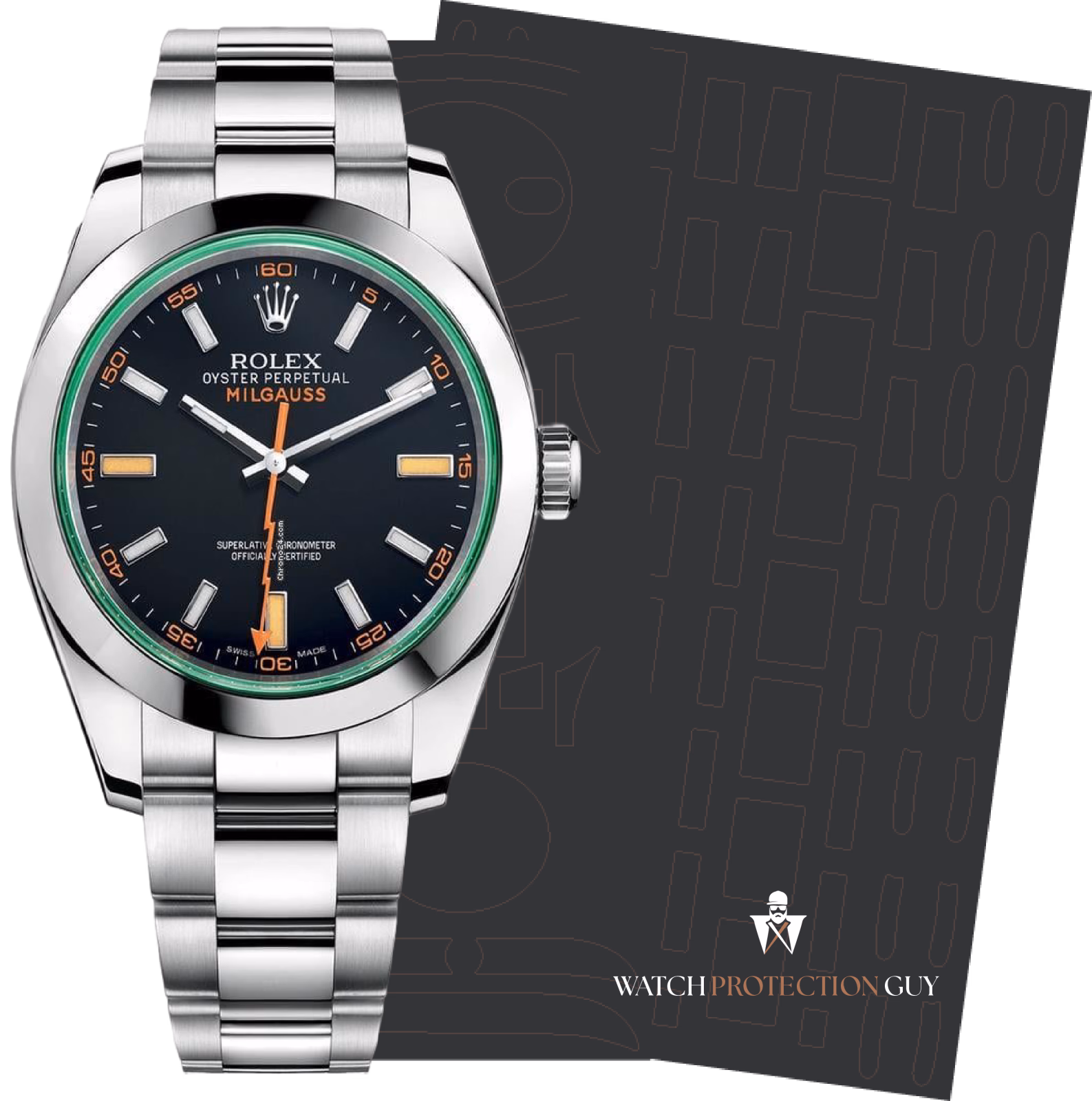 Rolex Milgauss 116400GV, protection film kit