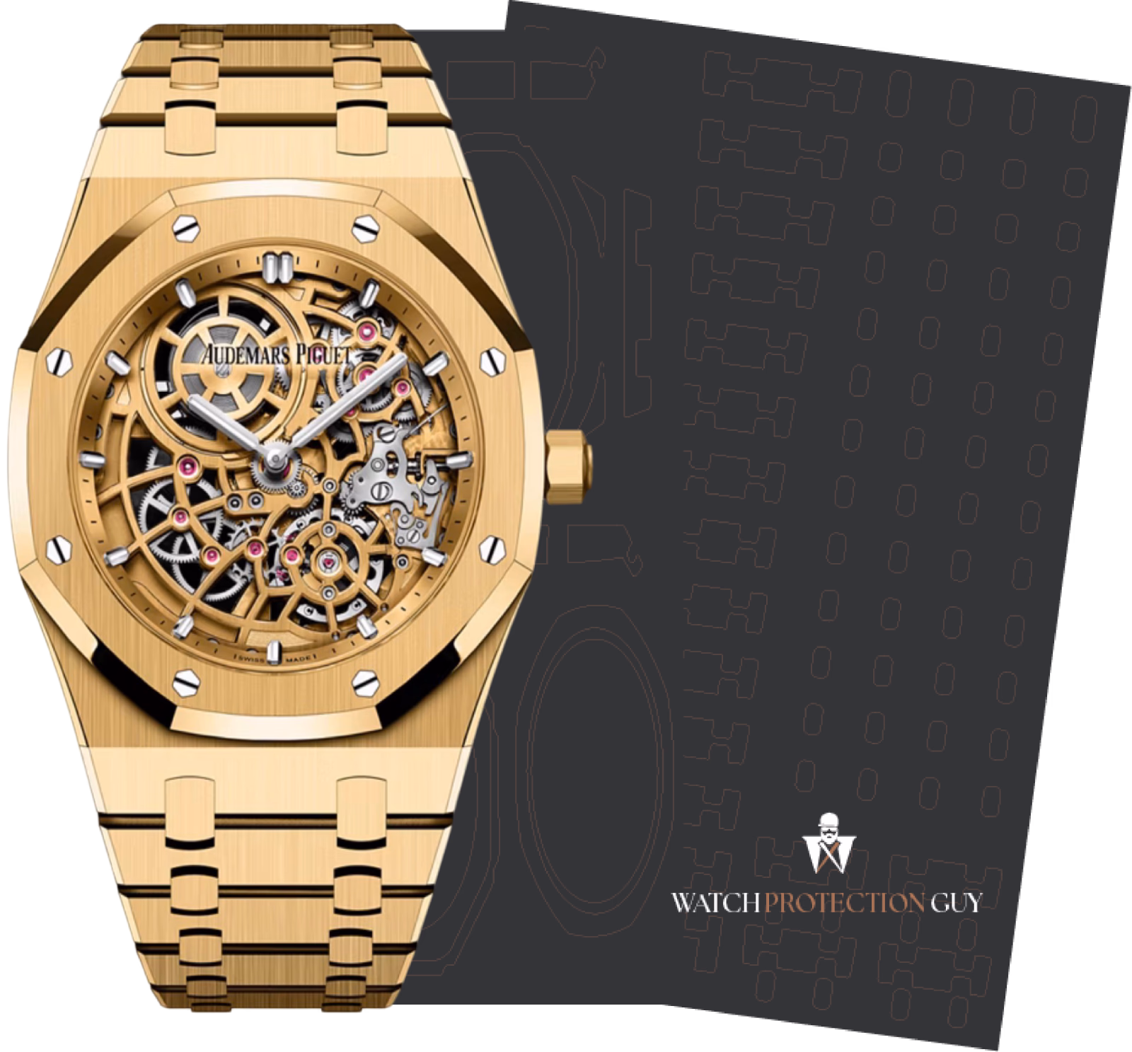 Audemars Piguet Royal Oak 39 “Jumbo” Extra-Thin Openworked 16204BA.OO.1240BA.01, protection film kit