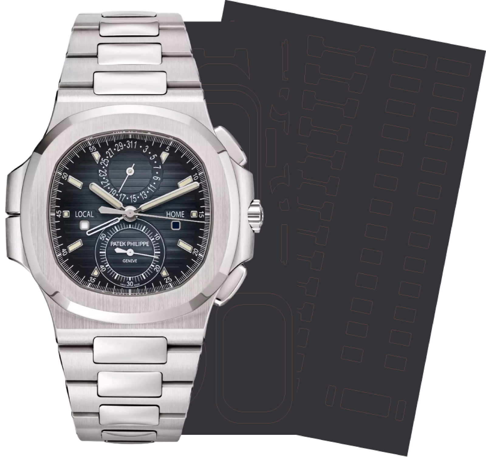 Patek Philippe NAUTILUS FLYBACK CHRONOGRAPH TRAVEL TIME 5990/1A-011 , protection film kit