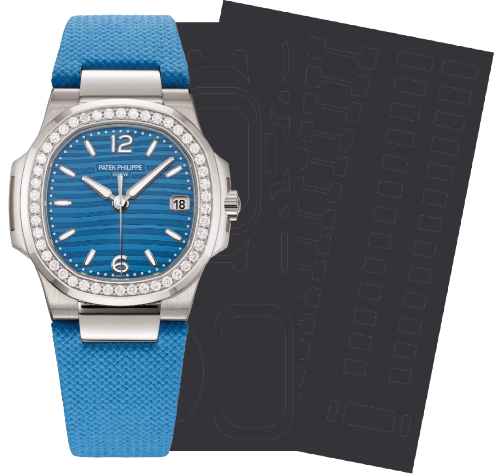 Patek Philippe DATE. CENTRAL SECONDS 7010G-013, protection film kit
