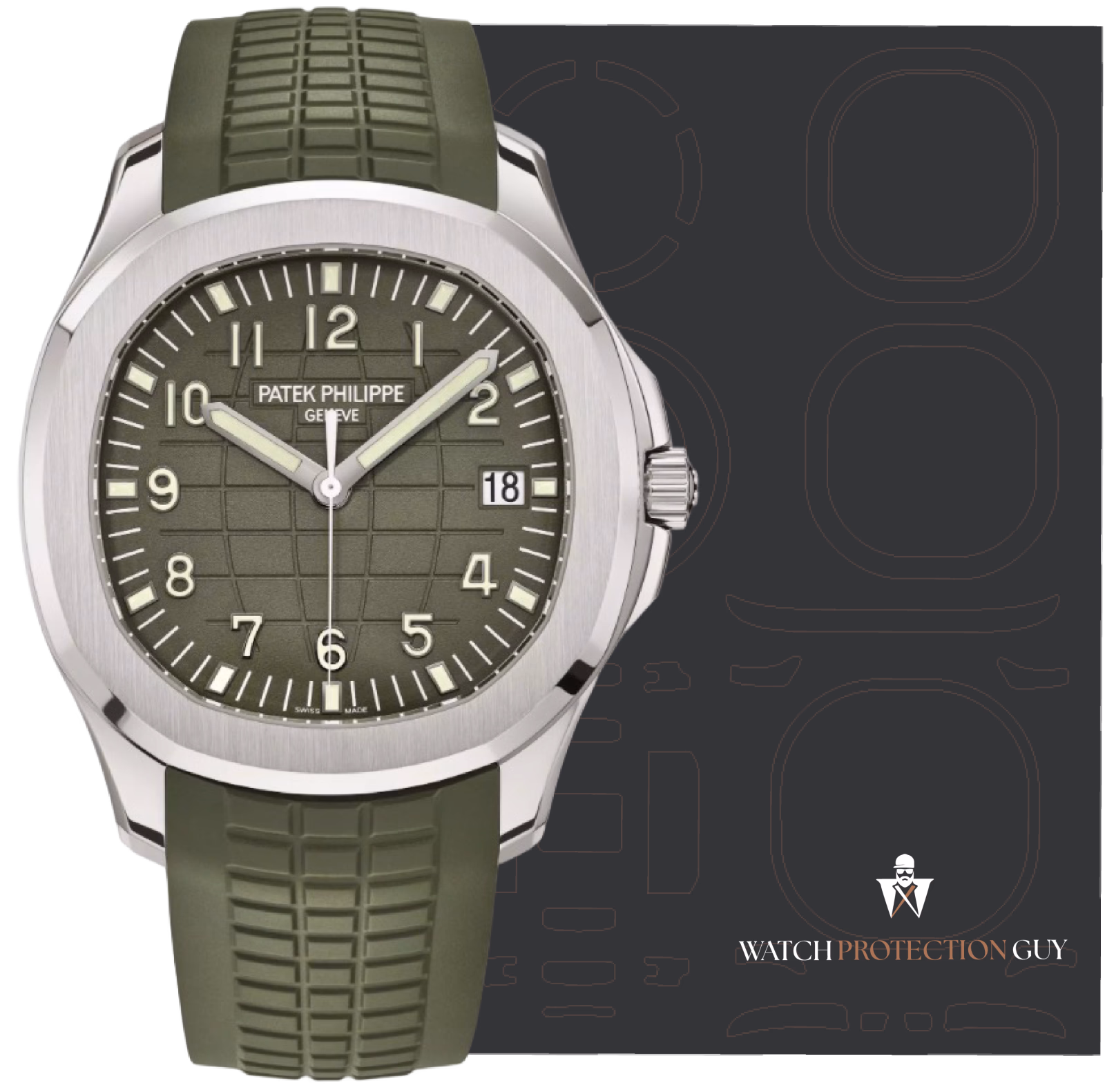 Patek Philippe DATE SWEEP SECONDS 5168G-010, protection film kit